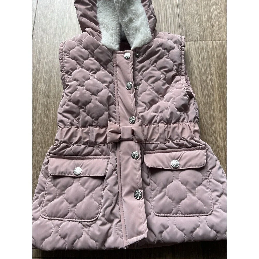 Nicole Miller Pink Purple Puffer Vest Size 5